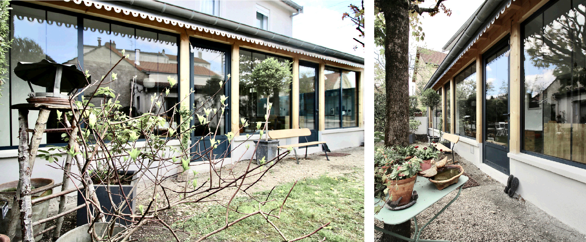 Julie Drevet Architecte d'intérieur Designer : DIJON - EXTENSION D'UNE MAISON POUR UNE AMBIANCE DEDANS / DEHORS