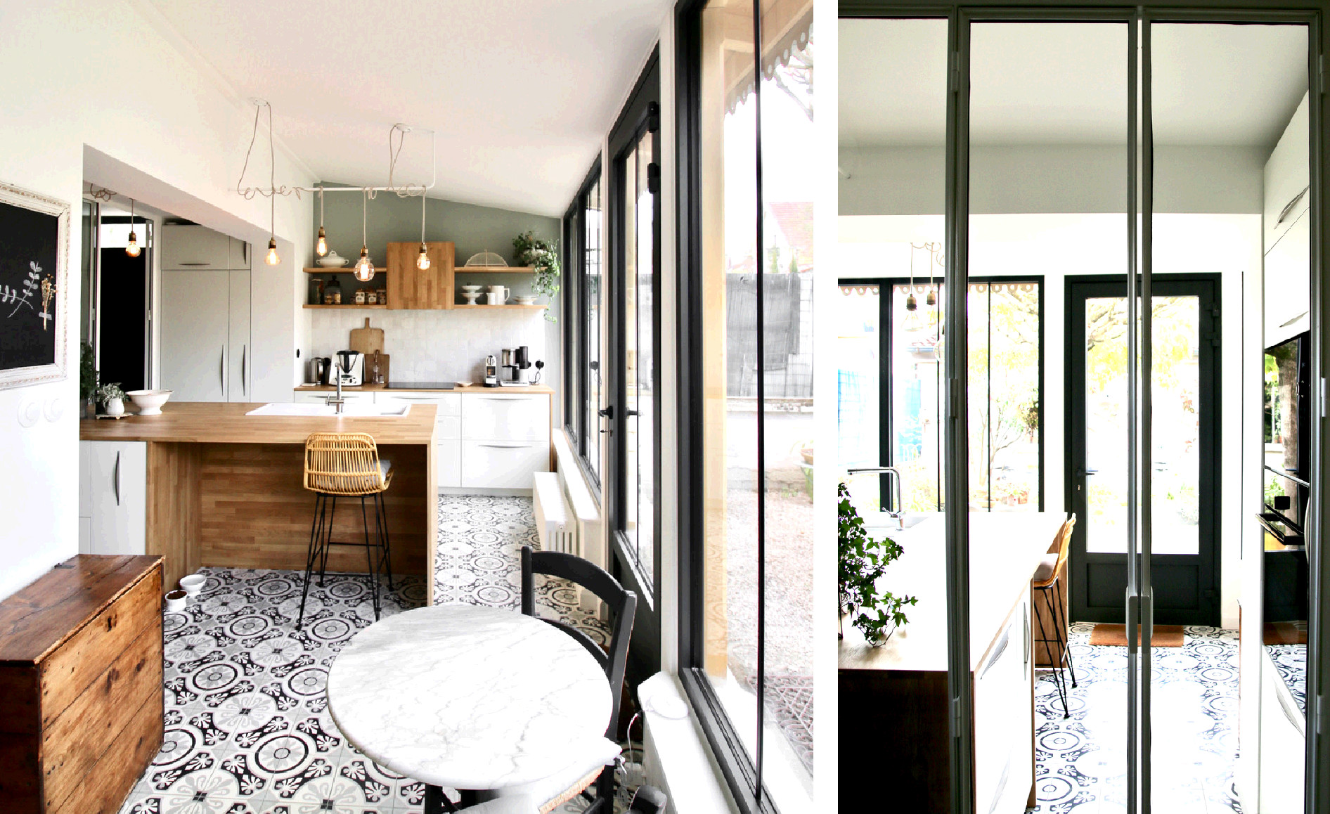 Julie Drevet Architecte d'intérieur Designer : DIJON - EXTENSION D'UNE MAISON POUR UNE AMBIANCE DEDANS / DEHORS