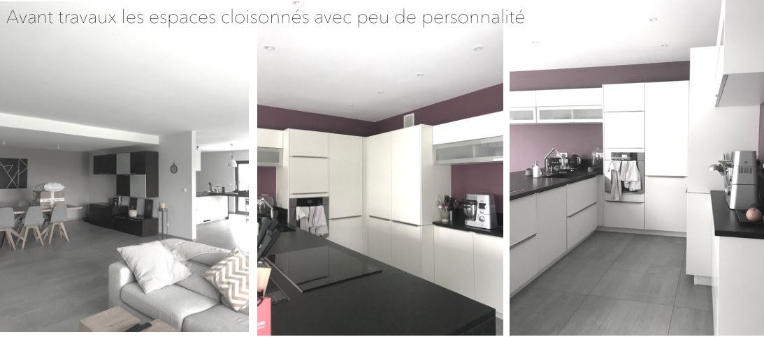 Julie Drevet Architecte d'intérieur Designer : MODIFICATION & AMÉLIORATION DES ESPACES DE VIE D'UNE MAISON CONTEMPORAINE EN RÉ-EXPLOITANT TOUS LES MEUBLES EXISTANTS
