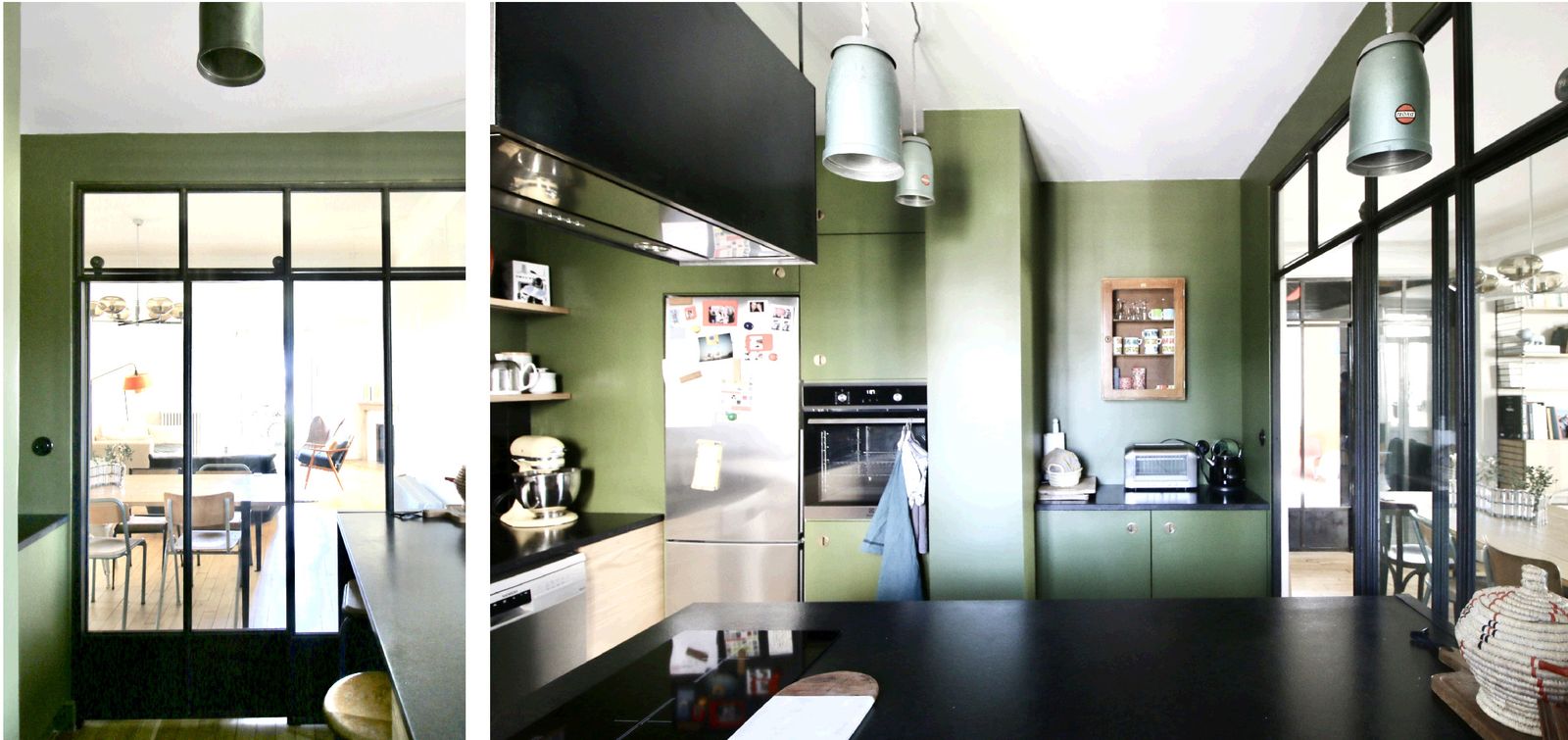 Julie Drevet Architecte d'intérieur Designer : Dijon - rénovation / réorganisation de la zone cuisine / entrée / séjour / sdb d'un appartement 