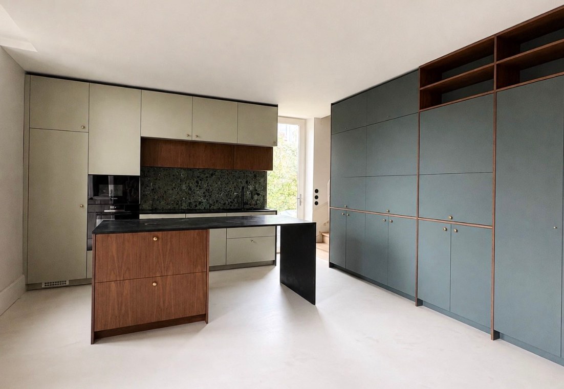 Julie Drevet Architecte d'intérieur Designer : RÉNOVATION DES ESPACES CUISINE / SÉJOUR D'UNE MAISON 1930 QUARTIER MONTCHAPET À DIJON