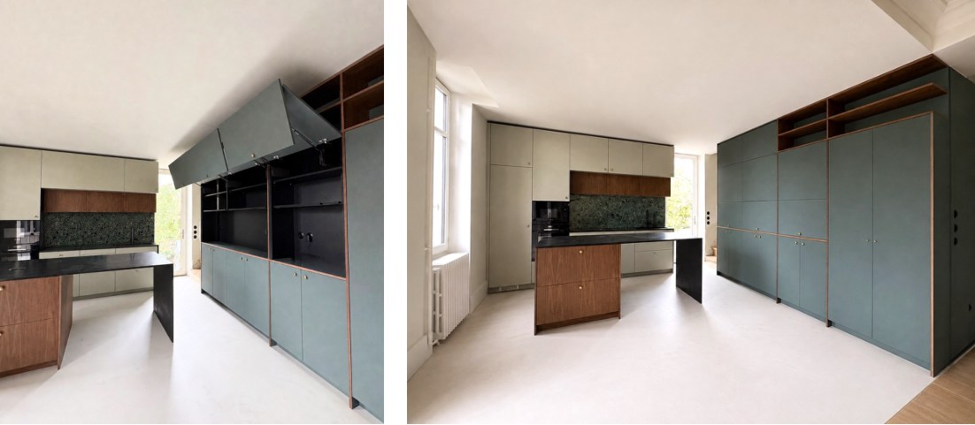 Julie Drevet Architecte d'intérieur Designer : RÉNOVATION DES ESPACES CUISINE / SÉJOUR D'UNE MAISON 1930 QUARTIER MONTCHAPET À DIJON